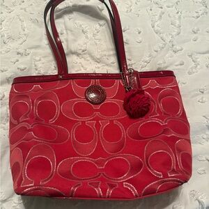 Coach Signature Red Tote Bag